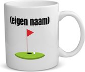 Akyol - golf hole vlag met eigen naam koffiemok - theemok - Golf - golfers - mok met eigen naam - leuk cadeau voor iemand die houd van golfen - cadeau - kado - 350 ML inhoud