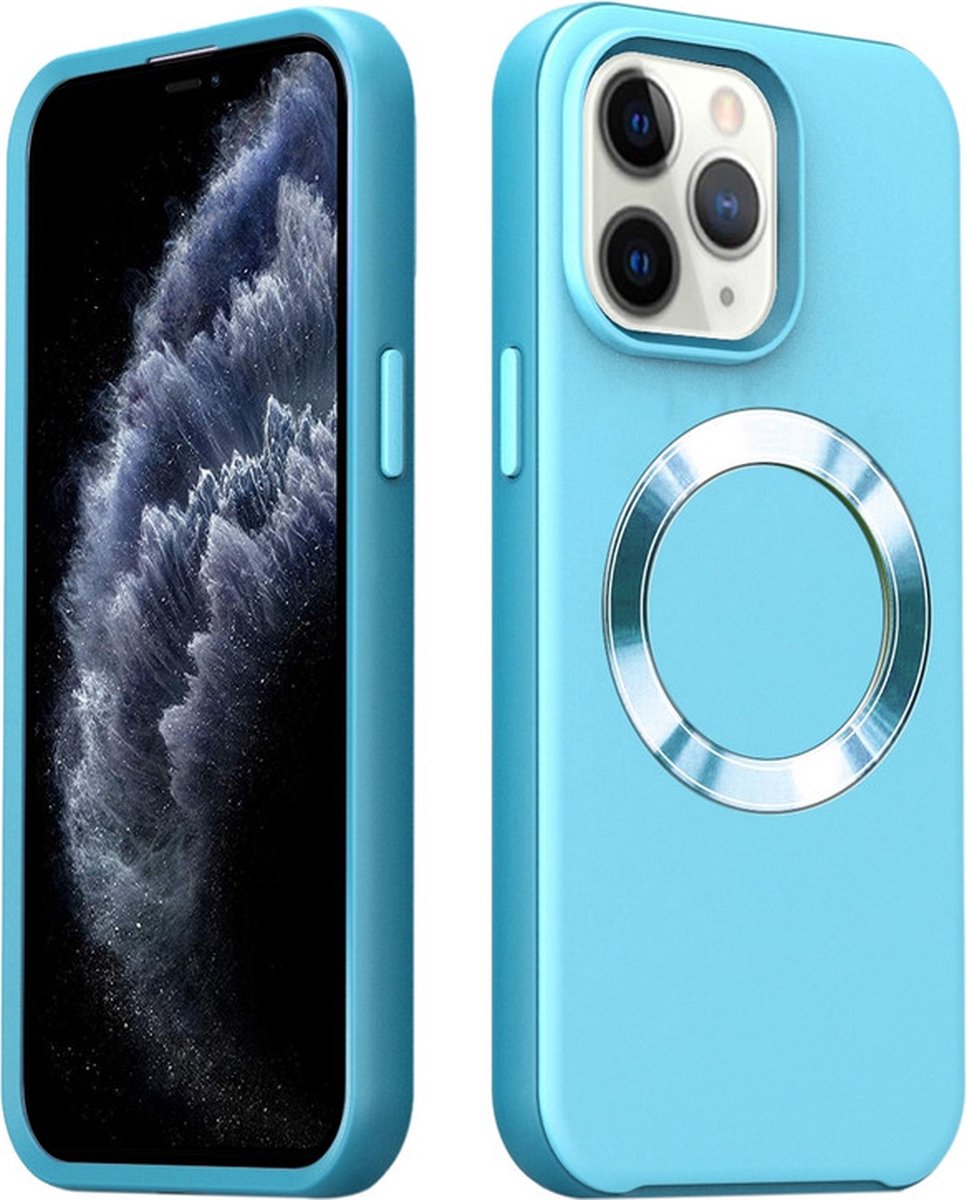 iPhone 13 Hoesje - Back Case Cover - Magsafe Compatible - Blauw - Provium