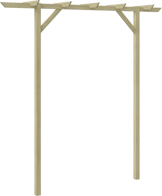 Foto: The living store houten pergola 200 x 40 x 205 cm groen ge mpregneerd rotbestendig