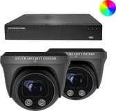 Beveiligingscamera Full Color 4K Ultra HD - Sony 8MP - Set 2x Dome - Zwart - Buiten & Binnen - Met Nachtzicht In Kleur - Incl. Recorder & App