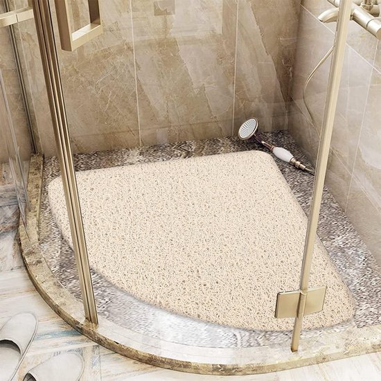 Grand Tapis De Douche En Luffa Antidérapant Anti-Moisissure PVC - Séchage Rapide Et Confortable Pour Salle De Bain
