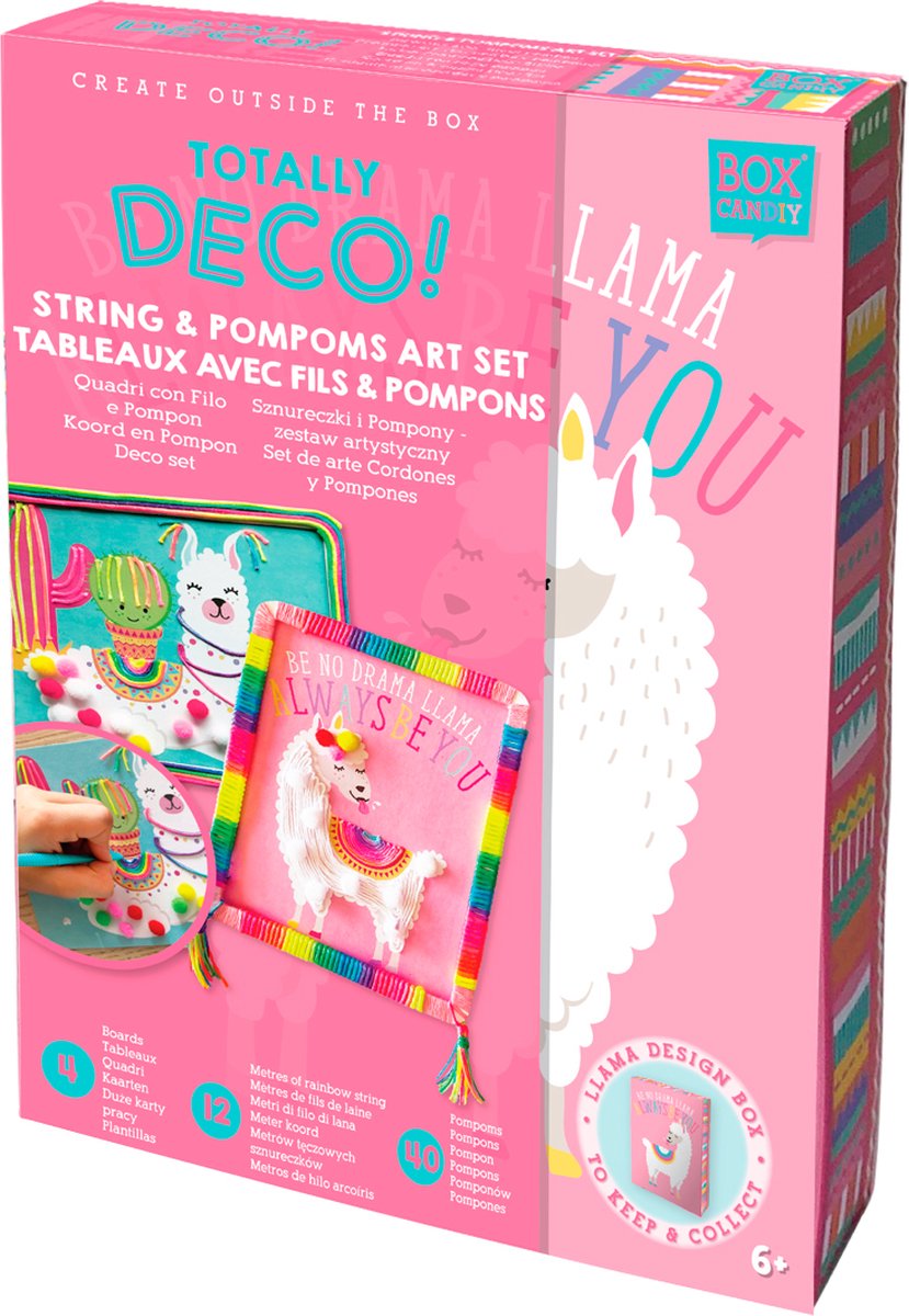 Creatieve doos - Koord en pompons - Lama - Box CanDIY