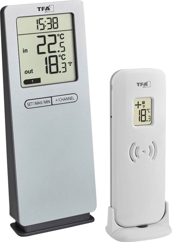 TFA Digital Thermometer Inside-Out, Noir