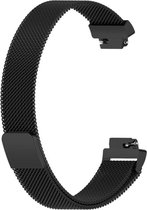 Shop4 - Geschikt voor Fitbit Inspire 2 Bandje - Large Metaal Zwart