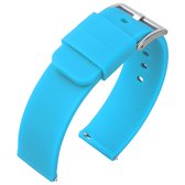 Silicone Rubberen Horlogebandje Lichtblauw 20mm