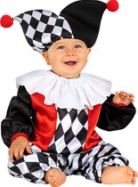 Funidelia | Harlekijnkostuum Voor voor baby  Clowns, Circus, Originele en Leuke - Kostuum voor baby Accessoire verkleedkleding en rekwisieten voor Halloween, carnaval & feesten - Maat 50 - 68 cm - Zwart
