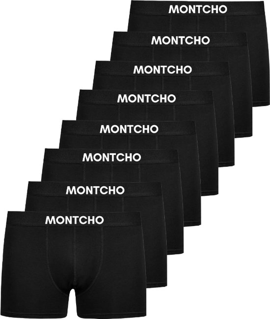 MONTCHO - Essence Series - Boxershort Heren - Onderbroeken heren - Boxershorts - Heren ondergoed - 8 Pack (8 Zwart) - Heren - Maat M