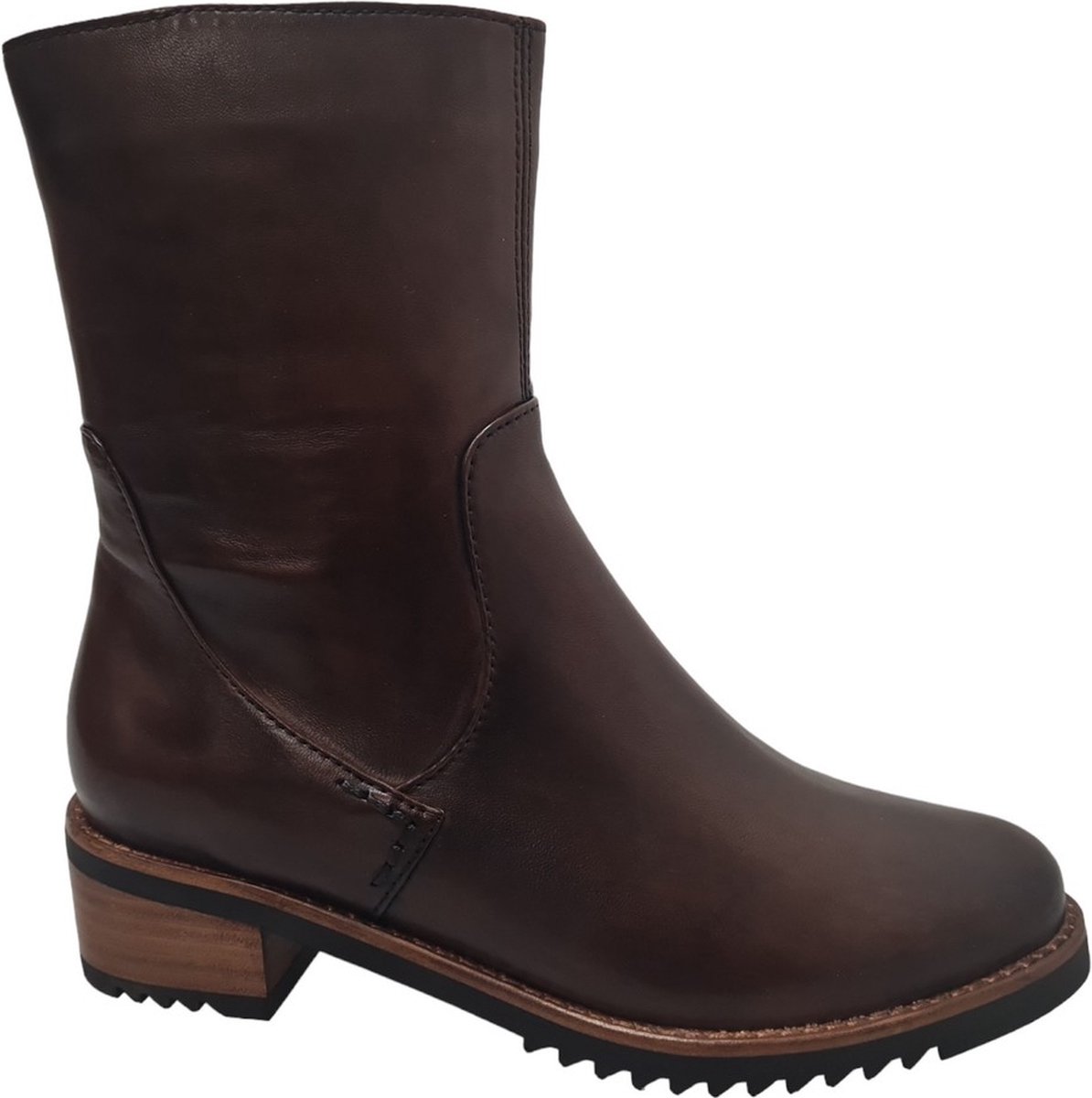 EVERYBODY Bee Enkellaarsjes - Enkelboots met rits - Dames - Bruin - Maat 37