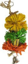 Duvoplus - Speelgoed Voor Dieren - Vogel - Raffia Gras Pompon Met Bamboe En Cocos S - 24,1x6,4x6,4cm Meerkleurig - 1st