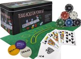 Pokerset 200 chips in blik - Texas Hold'em Poker Set - Pokerblik - Blik met Poker Fiches