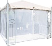 Kastvormig muggennet voor paviljoen, terras, lodge of balkon, in transporttas voor reizen (300 x 300, wit)