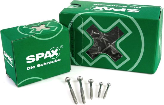 SPAX R 88091 Senkkopf/T-STAR TG 191010501003 Vis à bois 5 mm 100 mm Torx, 6 pans intérieurs ronds acier étamé par galva