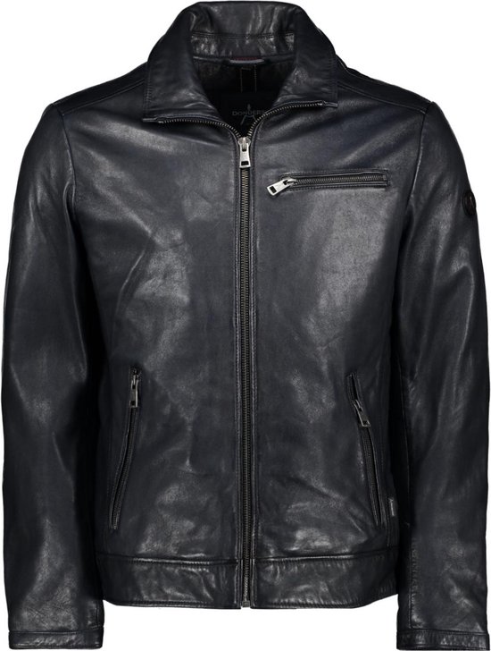 Donders Jas Leather Jacket 52434 Blue Night 790 Mannen Maat - 56