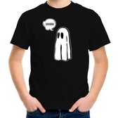 Bellatio Decorations halloween verkleed t-shirt voor kinderen - spook - zwart - geest themafeest 110/116
