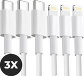 iPhone Oplaadkabel geschikt voor Apple iPhone 14 / 13 / 12 / 11 / XR / XS / X / 8 / 7 - iPhone Kabel USB C naar Lightning snellaadkabel- iPhone Snellader - iPhone laadkabel – 3 STUKS - 2 Meter