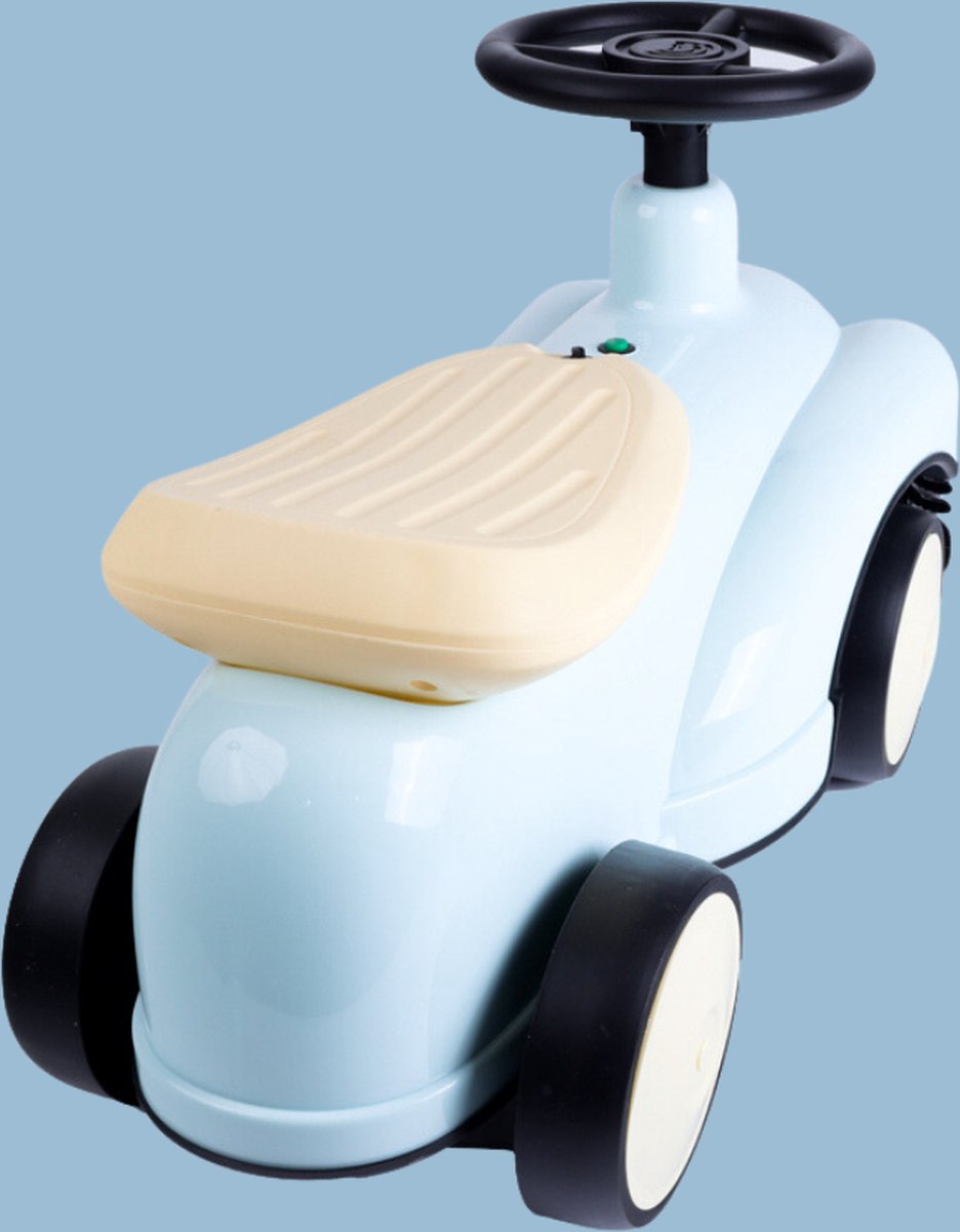 Buxibo Retro Loopauto | Loopwagen voor Jongens & Meisjes | 1-3 jaar | Veilig | Stimuleert Motorische Vaardigheden | Blauw - 58x29x38cm — afbeelding 6