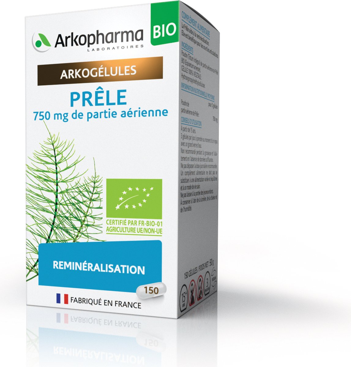 Goedkoopste Arkopharma - Heermoes Bio voor het Vemineralisatie van Botten en Gewrichten - 150 Capsules 3 per Dag