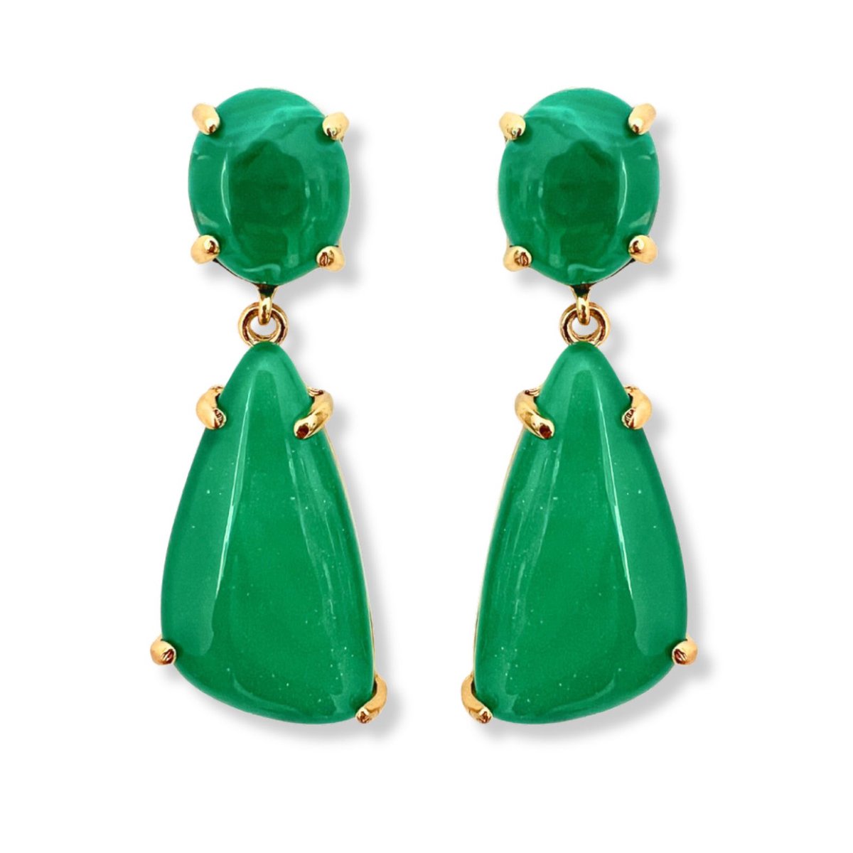 Zatthu Jewelry - N23FW646 Lina geometrische oorbellen groen