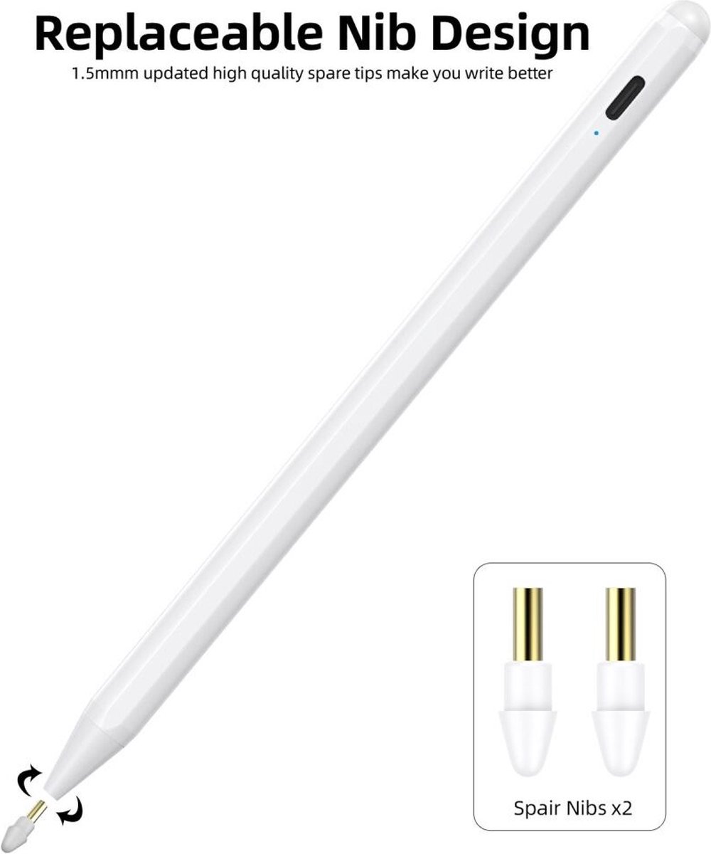 DrPhone Ultima Active Stylus Pen - 1.45mm - Magnétique - NOIR Convient pour  Apple iPad
