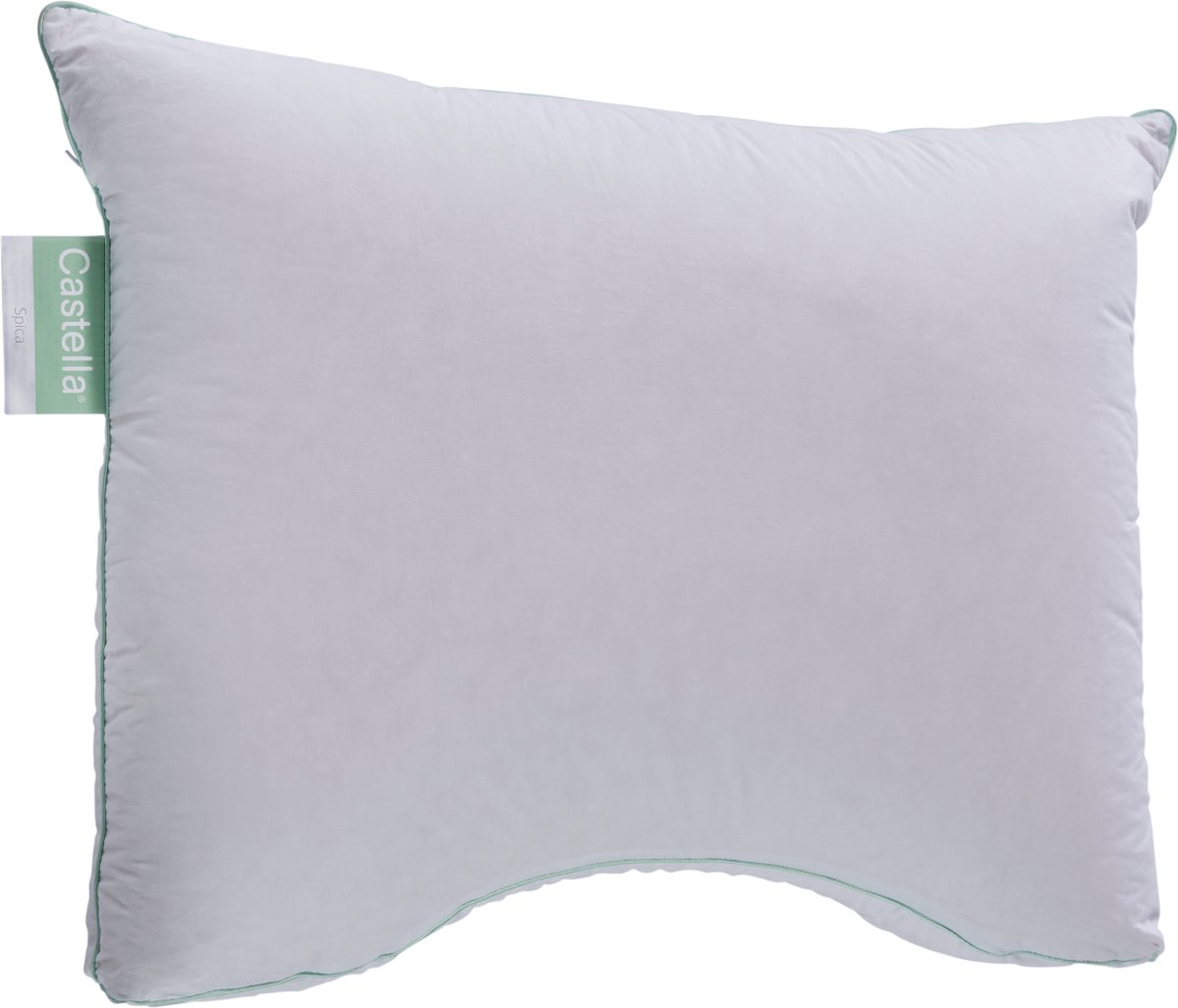 Castella Spica Hoofdkussen - Nekklachten Hoofdkussen - Eendendons & Latex - Driekamer - Hoofdkussens - Geschikt voor rug-, zij- en buikslapers - Ergonomisch Kussen - 60x70 cm - Hard