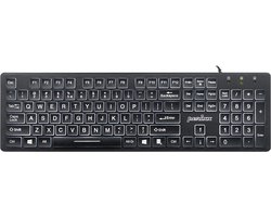 Perixx Periboard 317 Toetsenbord met grote letters - Backlight - Grote letters - Big keys - QWERTY - Toetsenbord voor slechtzienden - Grootletter toetsenbord 2023 editie