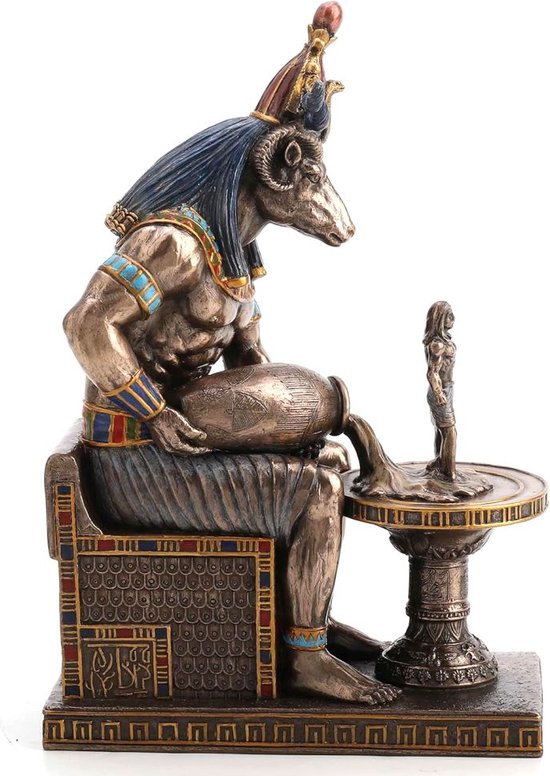 Veronese Design beeld/figuur - Chnoem (Khnum) Egyptische God van Voortplanting - (hxbxd) ca. 22cm x15cm x 9cm