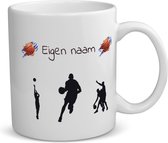 Mug de Basketbal avec eigen naam - Mug avec impression - basket-ball - Garçons et filles - Cadeau - Anniversaire - Cadeau - Mug personnalisé - Garçons et filles - Capacité de 350 ML