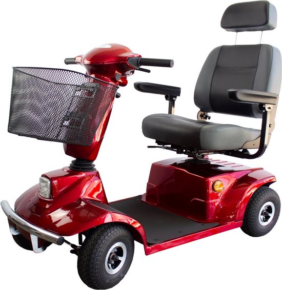 Mobiclinic Libra - Elektrische Scootmobiel - Tot 30 km Bereik - Verminderde mobiliteit - 4 wielen - Met een 500W motor - 12V - Bordeaux
