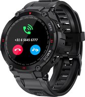 Relify Smartwatch - Smartwatch Dames - Smartwatch Heren - Horloge - HD Touchscreen - Bloeddrukmeter - Stappen & Calorie teller - Saturatiemeter - IOS & Android - Zwart - 45mm