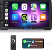 Autoradio met Auto Play en Android Auto, Bluetooth 7 inch Touch Screen, FM Radio Auto Stereo Stuurwiel Controle Ondersteuning spiegel link USB/AUX in, achteruitrijcamera,7 kleuren verlichting