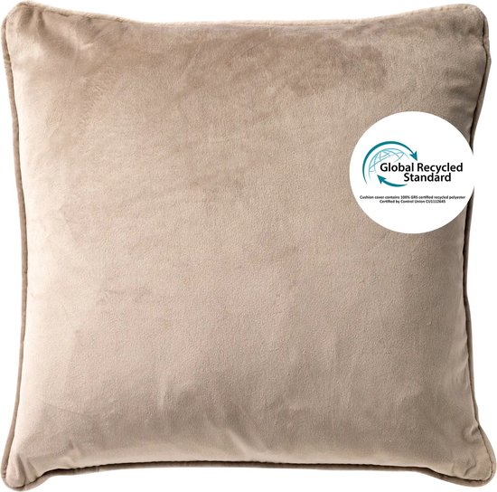 Dutch Decor FINNA - Kussenhoes 45x45 cm 100% gerecycled polyester - Eco Line collectie - Pumice Stone - beige - met rits