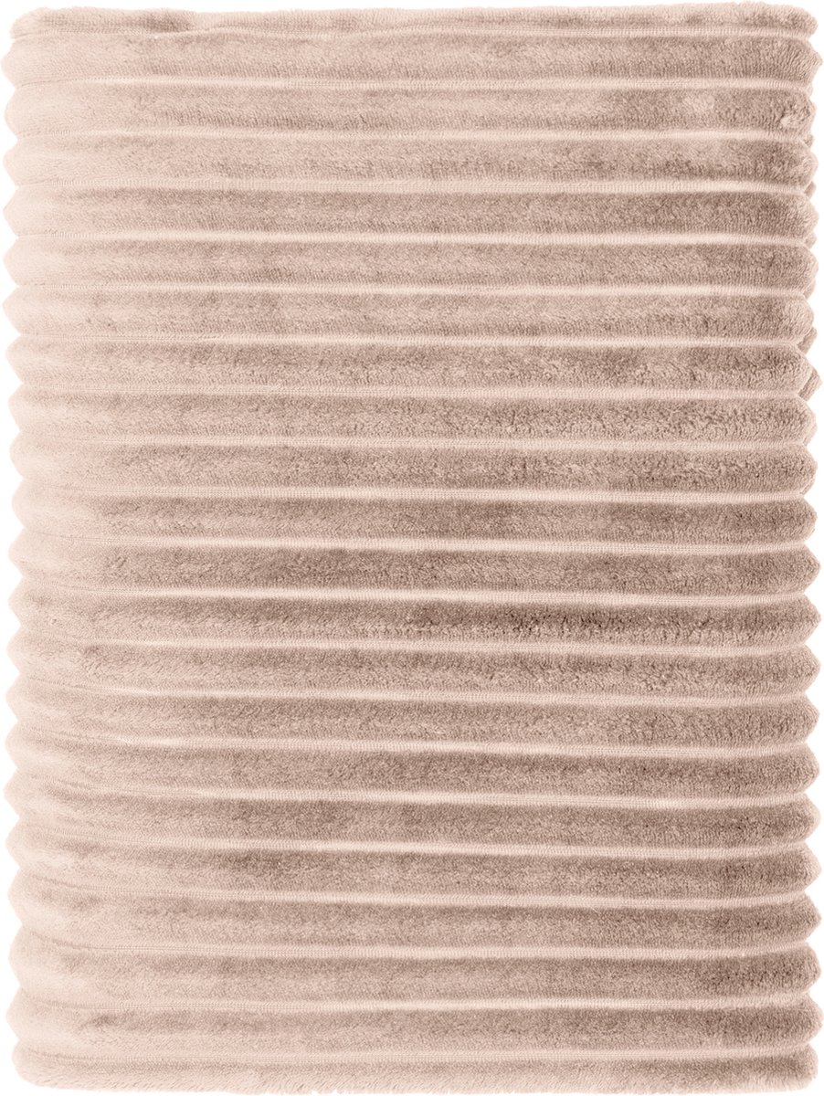Mistral Home - PLAID - recycled flannel - 150 x 200 cm - effen kleur - beige- Duurzaam