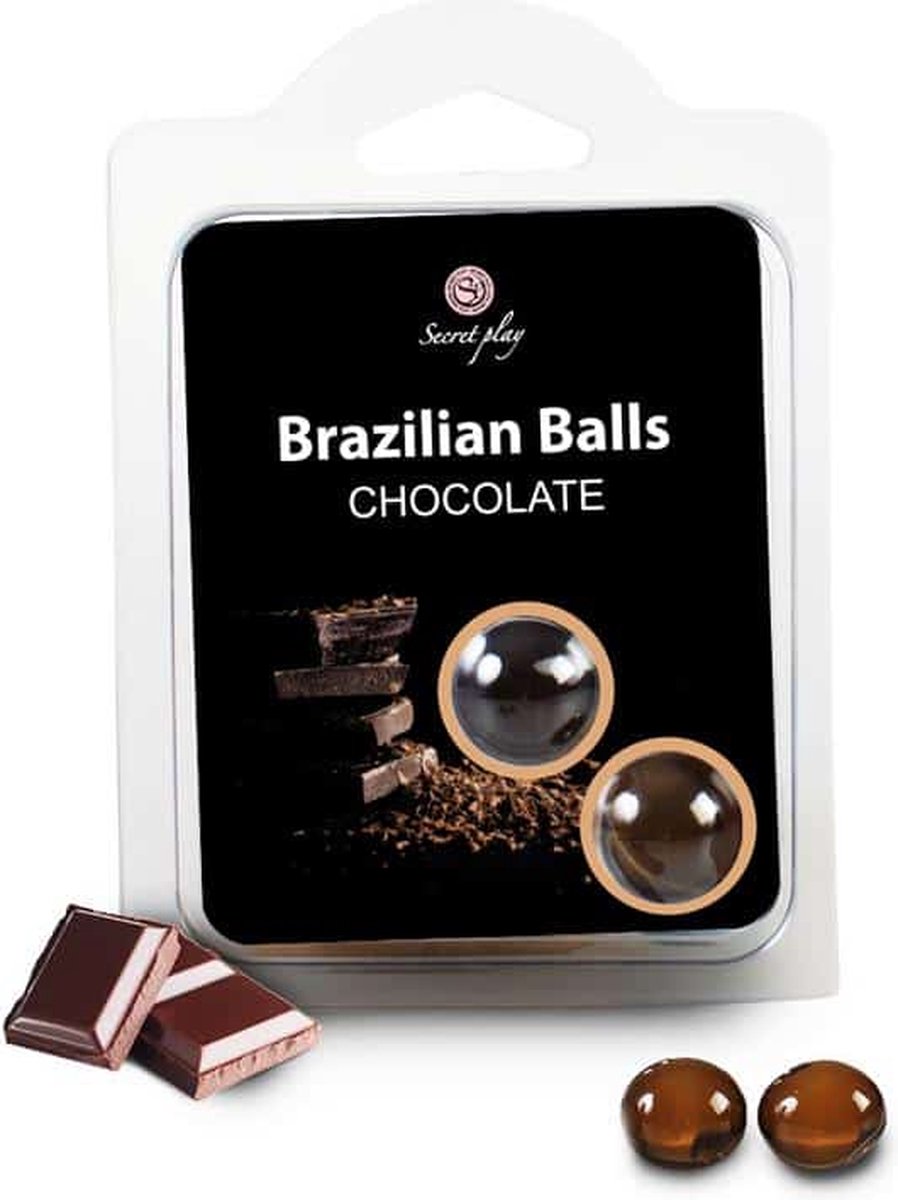 Goedkoopste Secretplay Brazilian Balls Chocolate - Massageolie - 2 Ballen Massage Olie Met Chocolade Smaak