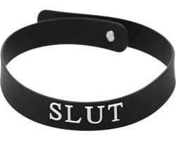 Master Series Siliconen Halsband Met 'Slut' Opdruk