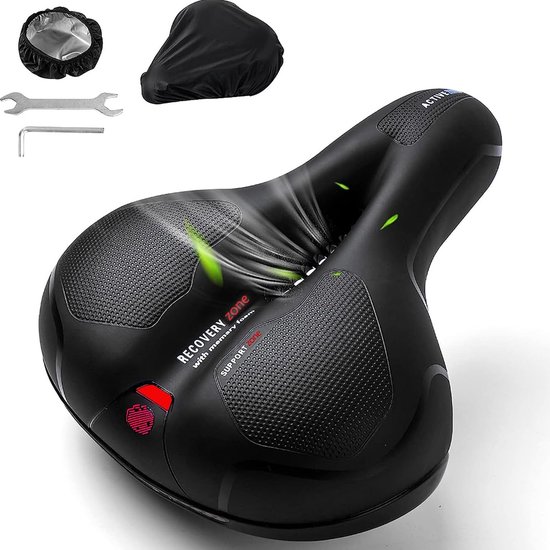 Selle de Vélo, Selle Velo Extra Large en Mousse à Mémoire et Ergonomique,  Siège de Vélo Imperméable et Respirante pour Homme et Femme, pour Vélos de  Route, VTT, Vélos de Ville 