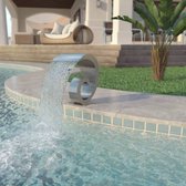 Fontaine de piscine The Living Store - Complément décoratif pour bassin ou piscine - 50x30x53cm - Acier inoxydable de haute qualité
