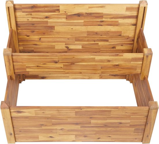 The Living Store Jardinière en bois - 110 x 75 x 84 cm - bois d'acacia massif