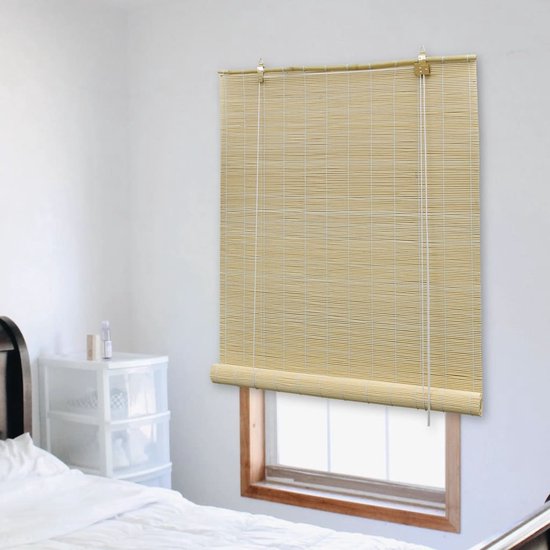 The Living Store Bamboe Rolgordijn - Naturel - 80 x 220 cm - Privacy en Lichtfilterend - Eenvoudige Reiniging - Eenvoudige Bevestiging