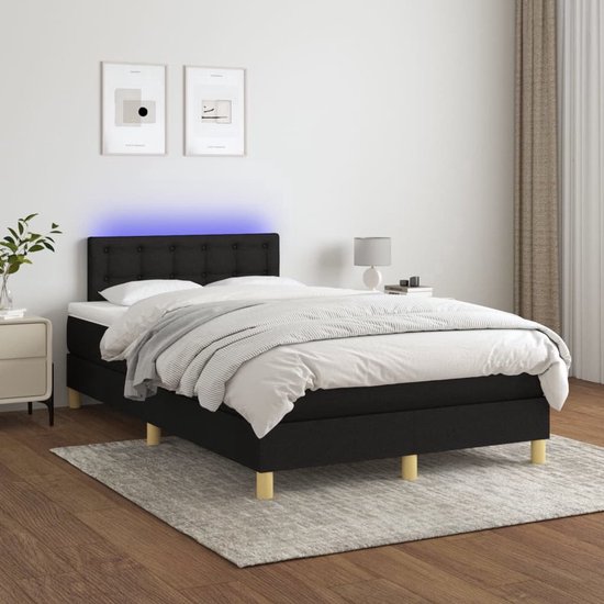 The Living Store Boxspring Bed - LED - Pocketvering - Huidvriendelijk - 120x200 cm