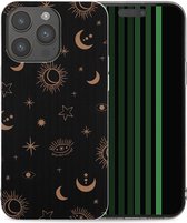 iMoshion Hoesje Geschikt voor iPhone 15 Pro Max Hoesje Siliconen - iMoshion Design hoesje - Zwart / Sky Black Transparent