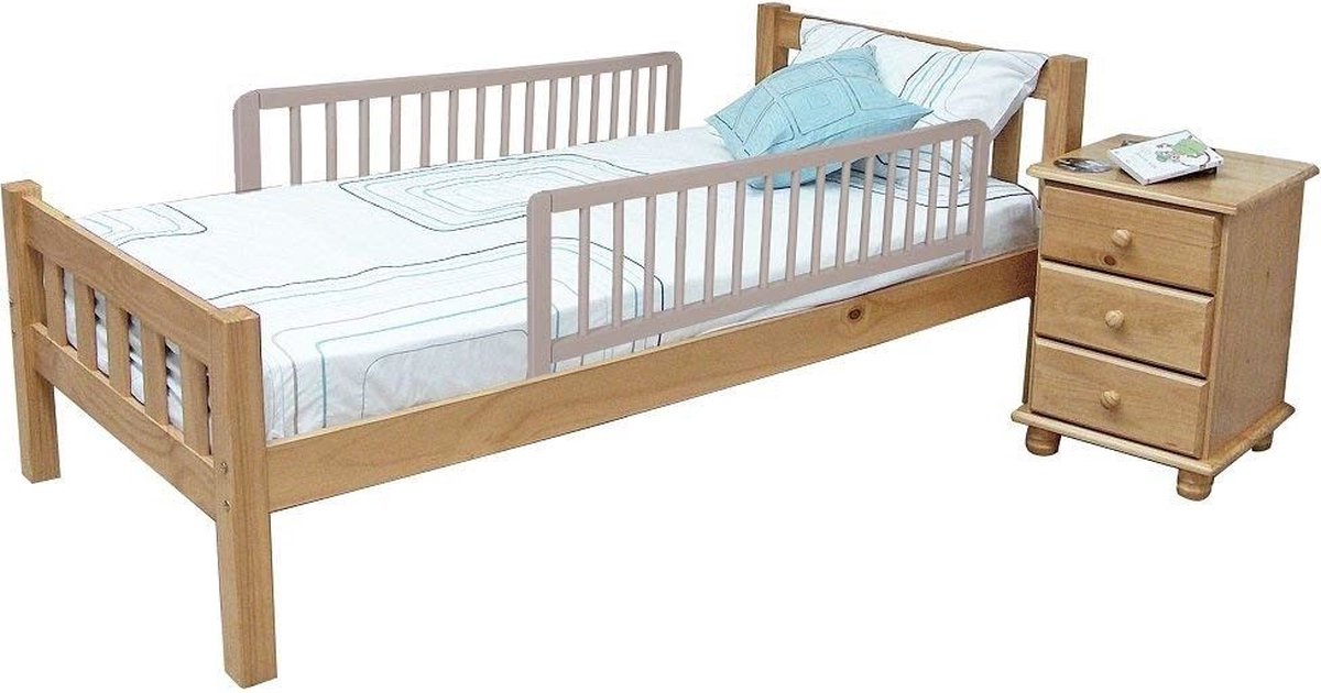 Safetots Barrière de lit en bois, Grijs, 38 cm de haut x 110 cm de large,  barrière de