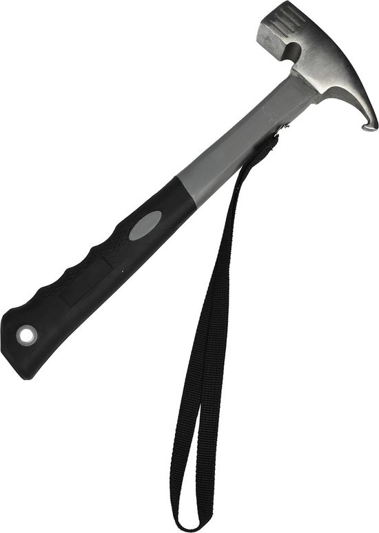 Benson Campinghamer - 450 gram - 30 cm - Rubberen grip - Grijs/Zwart