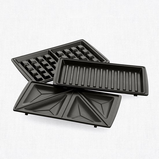 GreenChef - Machine à Panini, gaufres et croques 3 en 1 - plaques interchangeables - bleu-gris - sans PFAS