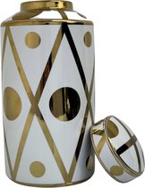 Luxe Decoratie Pot - Eric Kuster Style - H37 x B17 - White/Gold