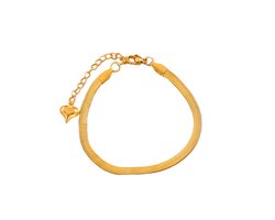 Plux Fashion Snake Armband - Goud - 3mm/8cm + 5cm verlengstuk - Sieraden - Gouden Armband - Snake Bracelet - Stainless Steel - Sieraden - HipHop Armband - Schakel Armband - Sieraden Cadeau – Hart bedel - Duurzame Kwaliteit - Halloween - Oktoberfeest