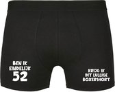 Ben ik eindelijk 52, krijg ik dit lullige boxershort Heren Boxershort - verjaardag - jarig - 52e verjaardag - feest - onderbroek - grappig