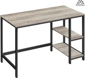 MIRA Home - Bureau - Table d'ordinateur - Industriel - Bois/Acier - Grijs/ Zwart - 60x120x75