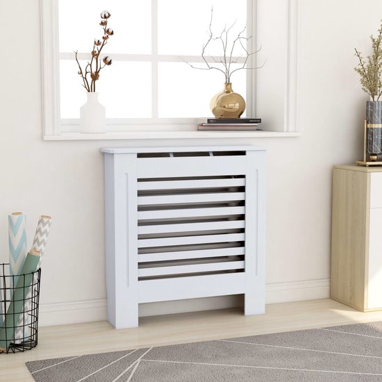 vidaXL Radiatorombouw 112x19x81 cm MDF zwart