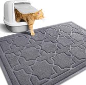 Heavy Duty kattenbakmat, XL Jumbo 90 x 60 cm, gemakkelijk schoon te maken kattenmatten, antislip, waterdicht, val voor kattenbak, donkergrijs