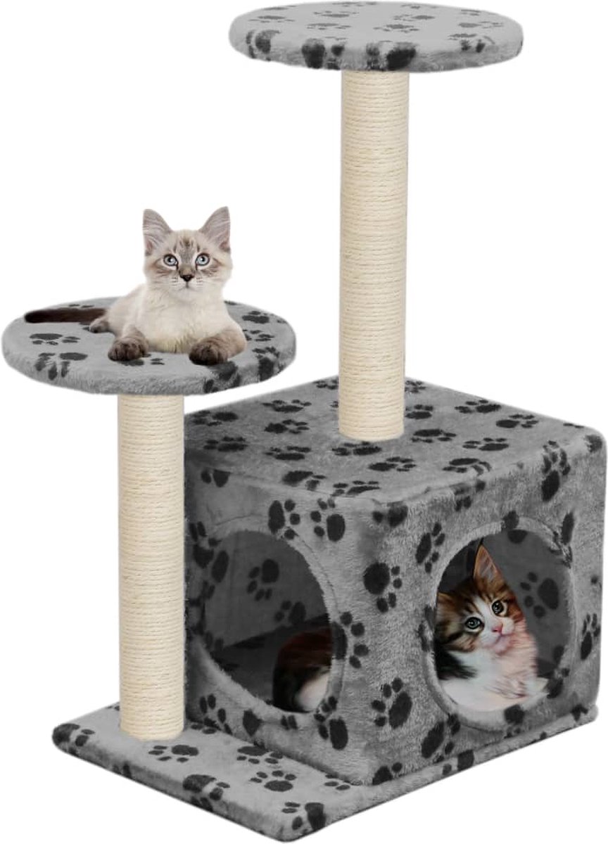 VidaXL Kattenkrabpaal Met Sisal Krabpalen - Grijs - 60 cm